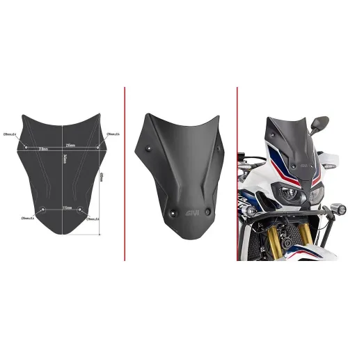 기비 D1144BO Low&Sports 혼다 CRF1000L Africa Twin/CRF1000L Africa Twin 어드벤처 Sports 앞유리 4138008120