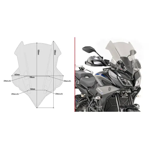 기비 D2139S 야마하 Tracer 900/Tracer 900 GT 앞유리 4138008157