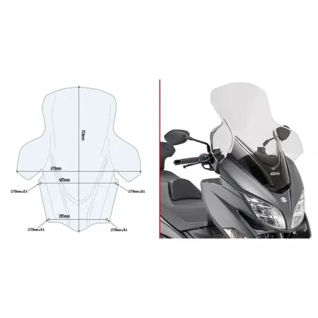 기비 D3115ST 스즈키 Burgman 400 앞유리 4138008184