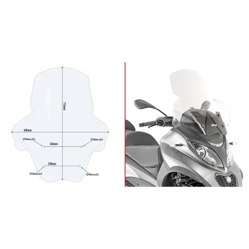 기비 D5613ST Piaggio MP3 350/500 Sport/Business 앞유리 4138008229