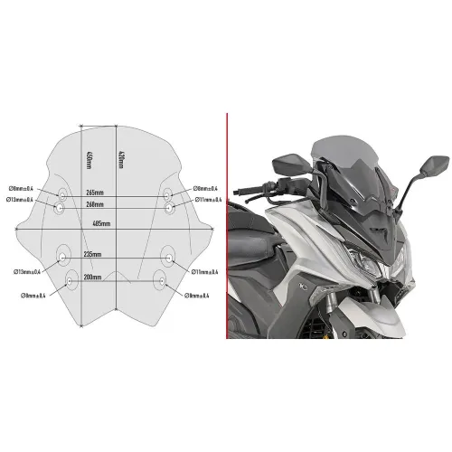 기비 D6110S Kymco AK 550 앞유리 4138008232