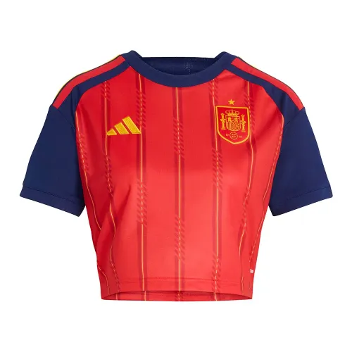 아디다스 Spain 26/27 Cropped 홈 여성 반팔 티셔츠 5142649586