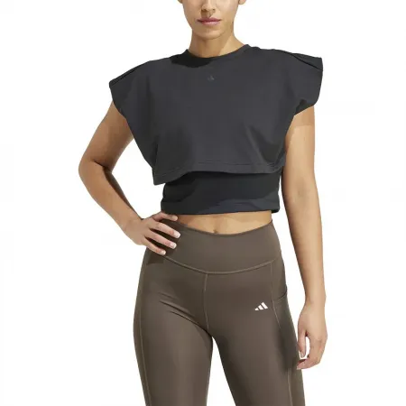 아디다스 Power Boxy French Terry 3 Stripes 반팔 티셔츠 6141050535