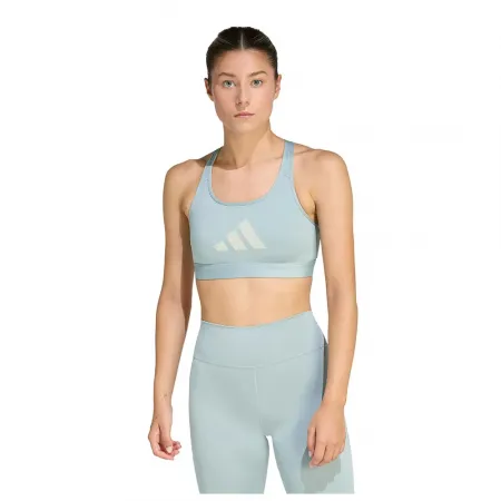 아디다스 Powerreact Graphic 미디엄 임팩트 스포츠 브라 6142696531