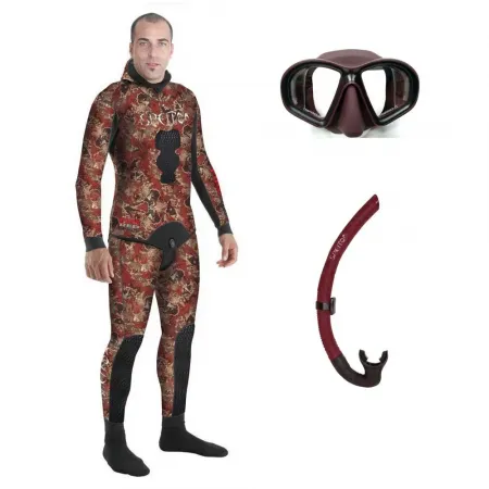 스페톤 Pack Fire Red Camo Basic 3 mm 스피어피싱용 잠수복 7139476055