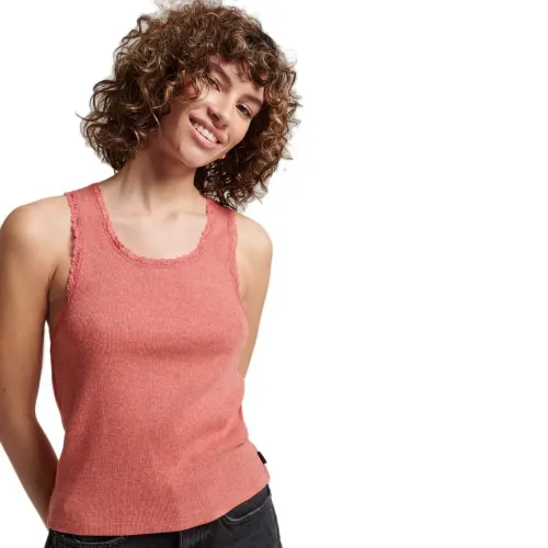 슈퍼드라이 빈티지 레이스 Trim 나시 티셔츠 139680121