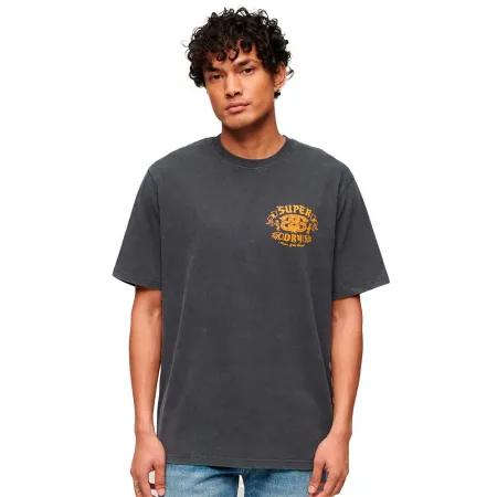 슈퍼드라이 Biker Rock 그래픽 Loose 반팔 티셔츠 141127675