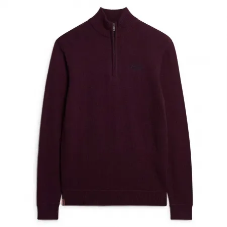 슈퍼드라이 에센셜 엠브로이더드 하프 지퍼 스웨터 141197997