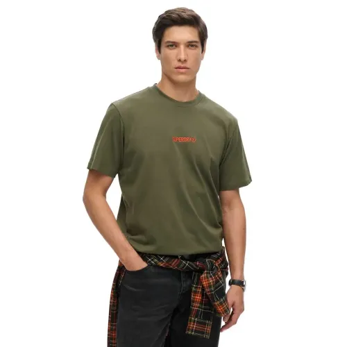 슈퍼드라이 Micro 로고 그래픽 루즈 반팔 티셔츠 141896854