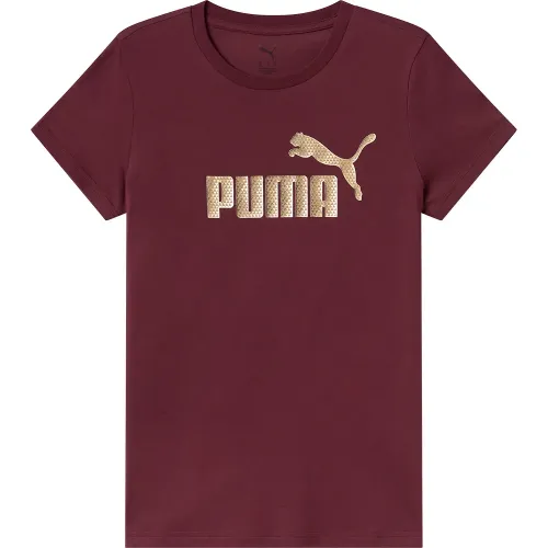 푸마 에센셜 + Textured Foil Big 로고 반팔 티셔츠 142158726