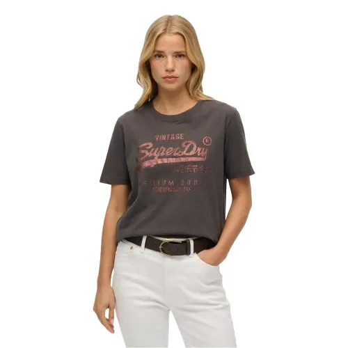 슈퍼드라이 Embellished Vl Relaxed 핏 반팔 티셔츠 142159957