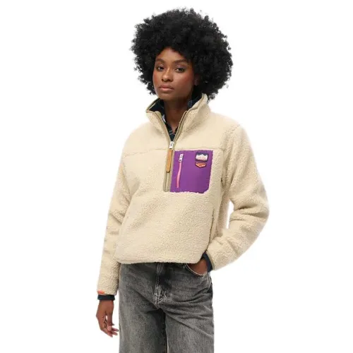 슈퍼드라이 빈티지 Retro 하프 지퍼 스웨터 142160096