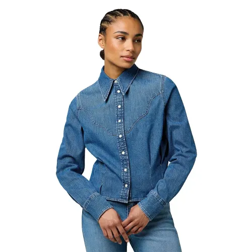 랭글러 Peplum 슬림 핏 긴팔 셔츠 142166895