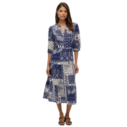 슈퍼드라이 W8012029A 3/4 소매 미디 원피스 142222221