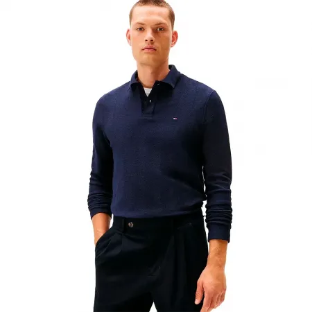 타미힐피거 Herringbone 레큘러 Fit 긴 소매 폴로 142276764