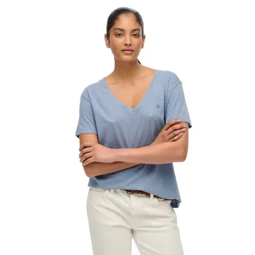 슈퍼드라이 스튜디오s Slub Emb Vee 반팔 티셔츠 142283832