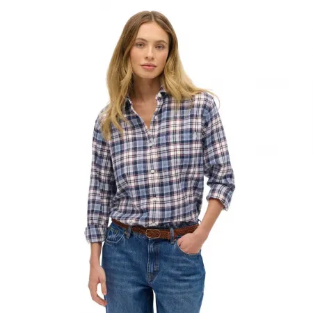 슈퍼드라이 Check Flannel Boyfriend 긴팔 셔츠 142369309