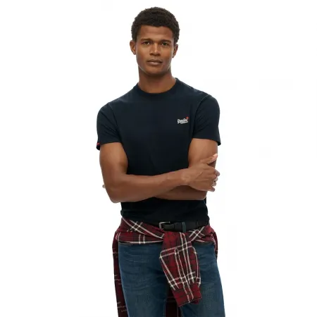 슈퍼드라이 에센셜 Contrast 엠브로이더드 반팔 티셔츠 142369397