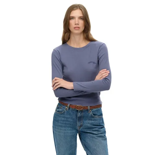 슈퍼드라이 에센셜 로고 Gd Rib 긴팔 티셔츠 142369420