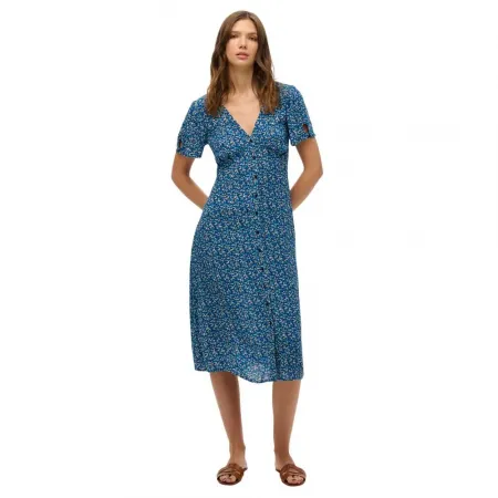 슈퍼드라이 Print Button Tea 반팔 미디 원피스 142380953