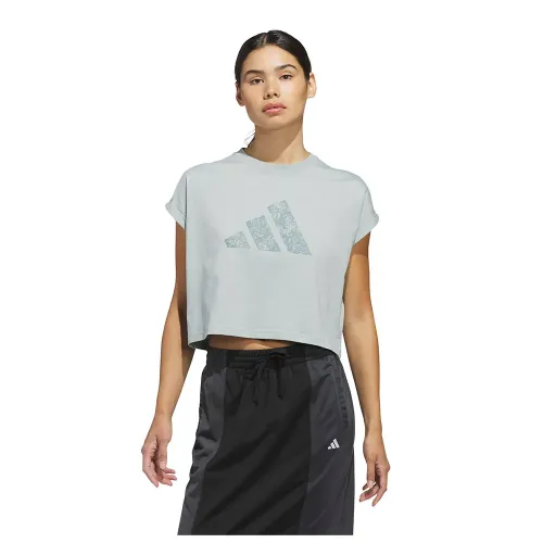 아디다스 Western Florals 빅 로고 그래픽 반팔 티셔츠 142667423