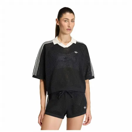 아디다스 Knitted Crochet 반팔 폴로 셔츠 142667896