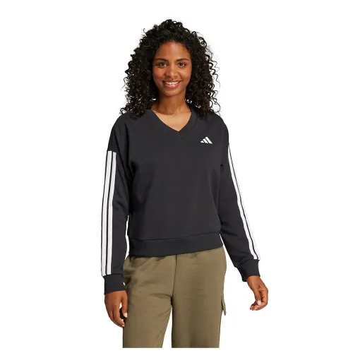아디다스 에센셜 3 스트라이프 French Terry V-Neck 스웨터 142681067