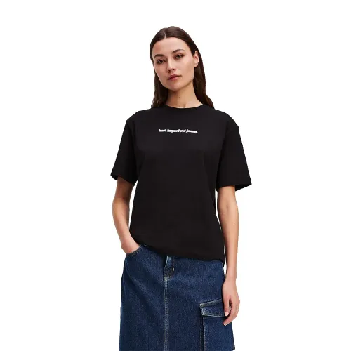 KARL LAGERFELD JEANS A3W17039 레큘러 Blur 로고 반팔 티셔츠 142685344