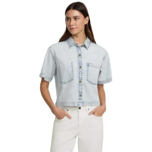 게스 W5GH0FD5M83 Boxy 핏 반팔 셔츠 142685946