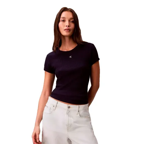 캘빈클라인 Monogram 패치 Waffle 슬림 핏 반팔 티셔츠 142753979