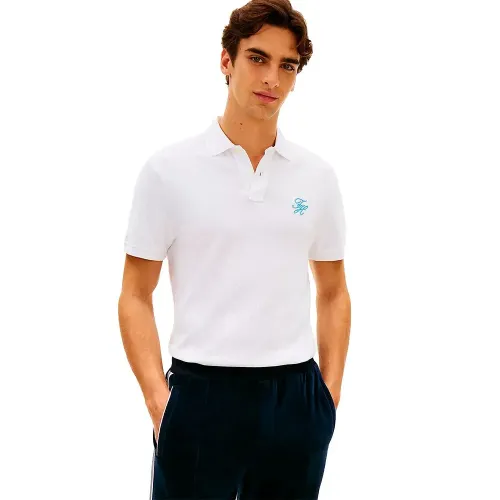 타미힐피거 TH Script 레귤러 핏 반팔 폴로 셔츠 142758270