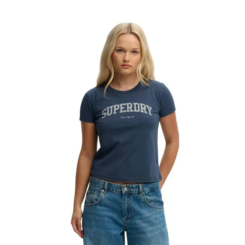 슈퍼드라이 Athletic 에센셜 핏ted 그래픽 반팔 티셔츠 142784571