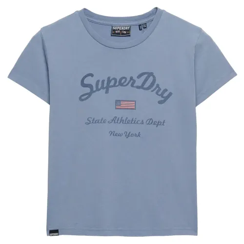 슈퍼드라이 Athletic 에센셜 핏ted 그래픽 반팔 티셔츠 142784572