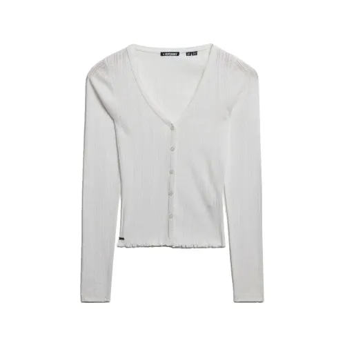 슈퍼드라이 Athletic 에센셜 Pointelle 카디건 142784579