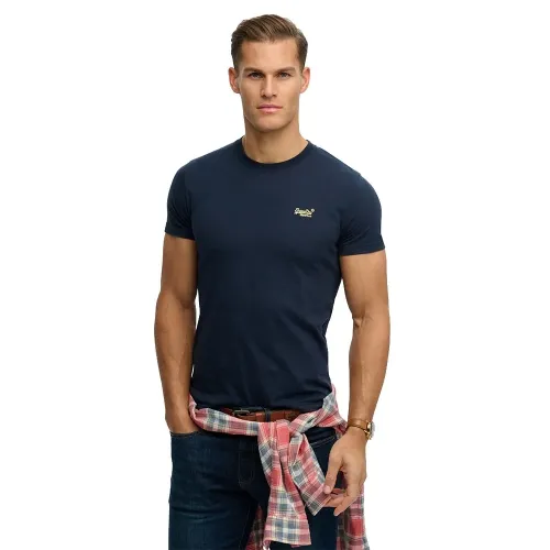 슈퍼드라이 에센셜 로고 엠브로이더드 반팔 티셔츠 142784793