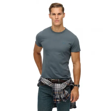 슈퍼드라이 에센셜 Logo 엠브로이더드 반팔 티셔츠 142784798