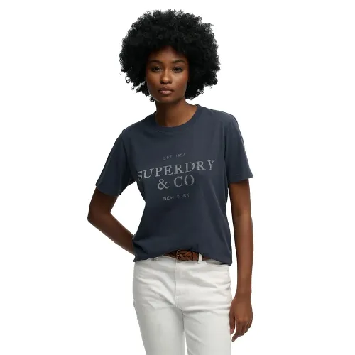 슈퍼드라이 Luxe 캐주얼 Relaxed 핏 반팔 티셔츠 142784943