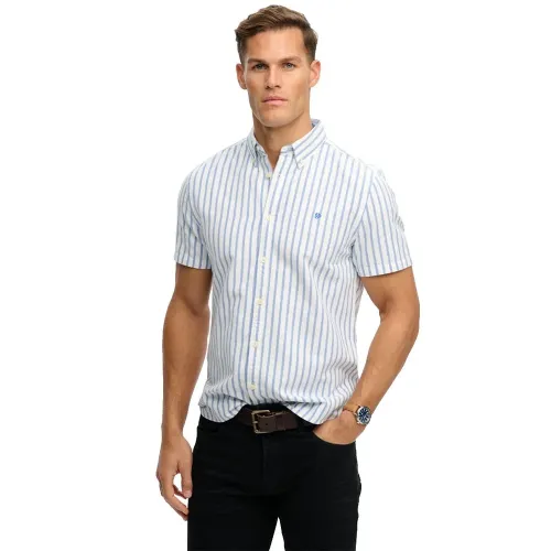 슈퍼드라이 Preppy Oxford 반팔 셔츠 142785077