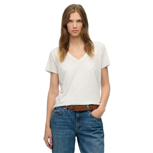 슈퍼드라이 스튜디오s Slub 엠브로이더드 Vee 반팔 티셔츠 142785174