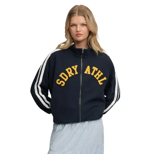 슈퍼드라이 Athletic 에센셜 Applique Loose 핏 풀지퍼 스웨터 142797561