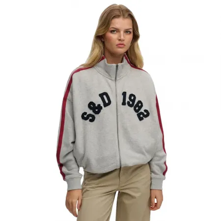 슈퍼드라이 Athletic 에센셜 Applique Loose Fit 풀지퍼 스웨터 142797562