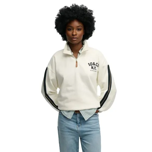 슈퍼드라이 컨트리 클럽 Applique 하프 지퍼 스웨터 142797634