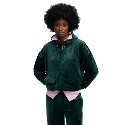 슈퍼드라이 컨트리 클럽 Velour 풀지퍼 스웨터 142797644