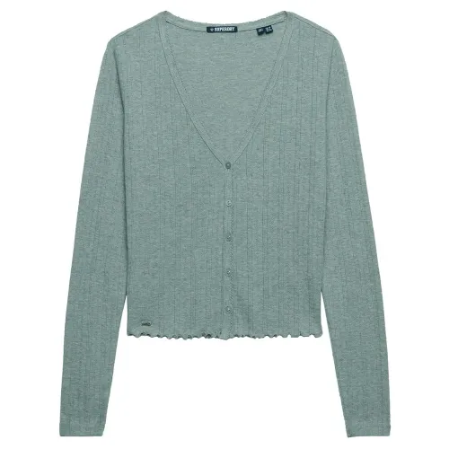 슈퍼드라이 Athletic 에센셜 Pointelle 카디건 142856350