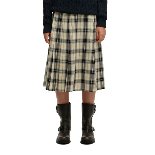 슈퍼드라이 Check Pleated 미드i 스커트 142901333