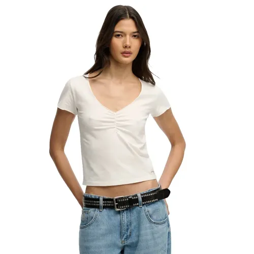 슈퍼드라이 Athletics 에센셜 Gathered 반팔 셔츠 142919840