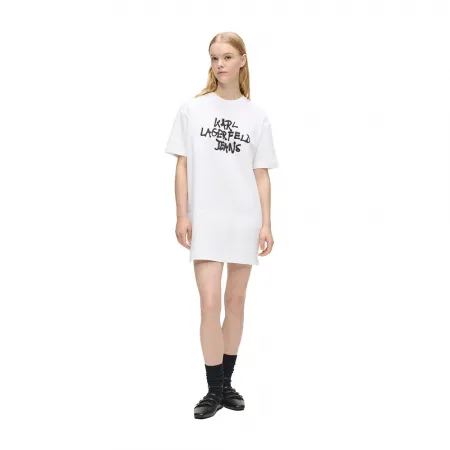 KARL LAGERFELD JEANS B1W13043 Graf핏i 반팔 짧은 원피스 142979575