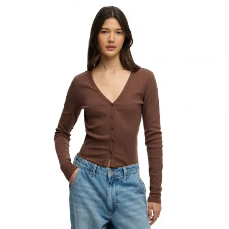 슈퍼드라이 Athletic 에센셜 Pointelle 카디건 142979767