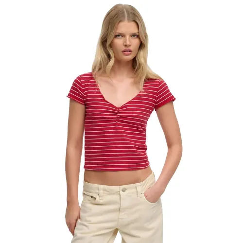 슈퍼드라이 Athletic 에센셜 Gathered Pattern 반팔 티셔츠 142979776