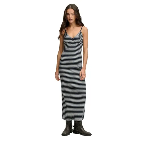 슈퍼드라이 Stripe Rib 저지 나시 롱 원피스 143015411